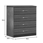 Συρταριέρα Killian   με 4 συρτάρια zebrano 80x40x80εκ