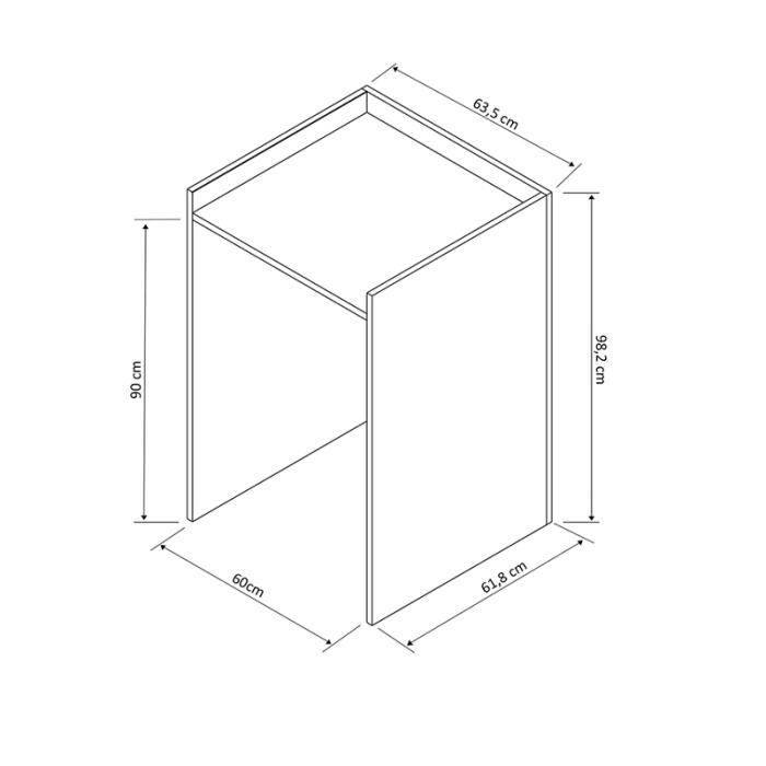 Έπιπλο πλυντηρίου Cuci σε oak απόχρωση 60x62x99εκ