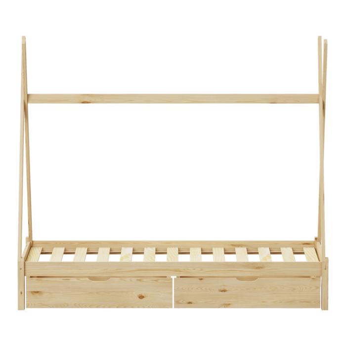 Παιδικό κρεβάτι Lalitto τ.Montessori με 2 συρτάρια τ.Montessori ξύλο πεύκου σε φυσική απόχρωση 90x190εκ