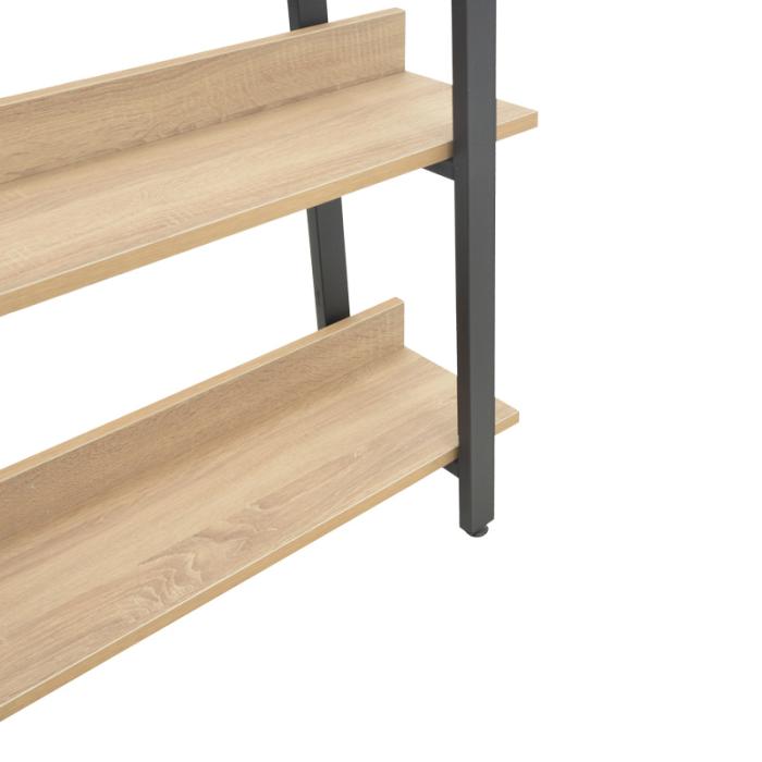 Βιβλιοθήκη Almond  σε oak-μαύρη απόχρωση 120x29x185εκ