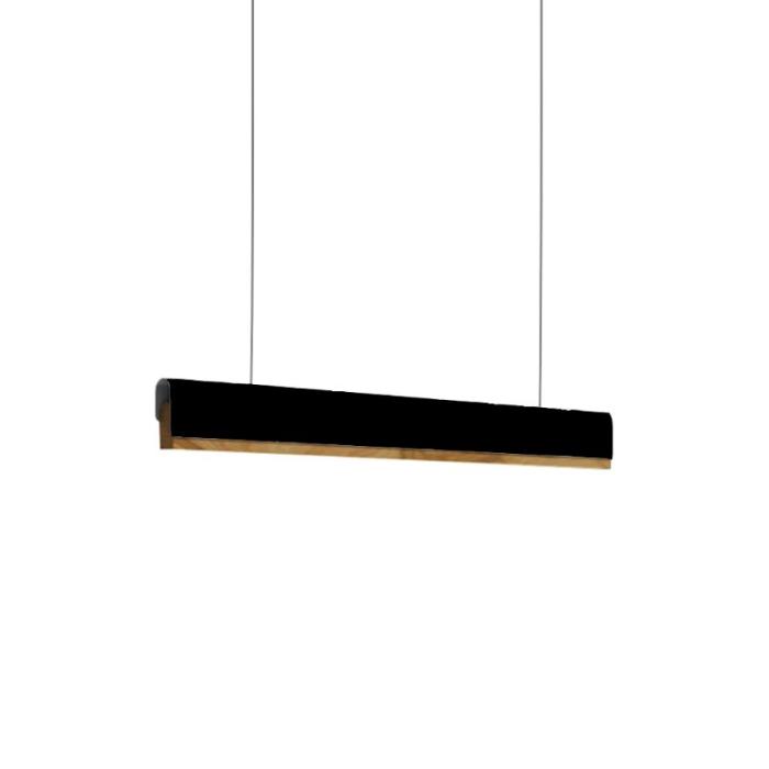 Φωτιστικό οροφής Rafmole led μαύρο μέταλλο-ξύλο 120x7.5εκ