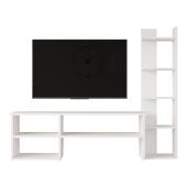 Σύνθετο σαλονιού Perla  σε λευκή απόχρωση 120x29.5x41,8εκ