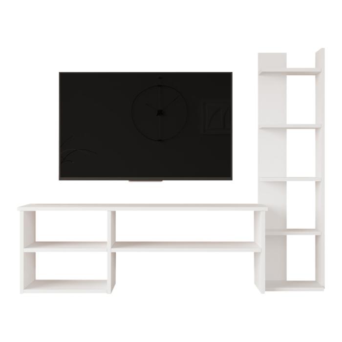 Σύνθετο σαλονιού Perla σε λευκή απόχρωση 120x29.5x41,8εκ