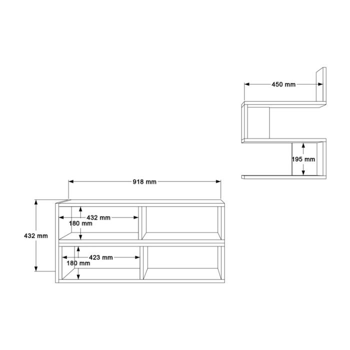 Σύνθετο σαλονιού Kakomo  σε λευκή απόχρωση 170x29.5x43εκ