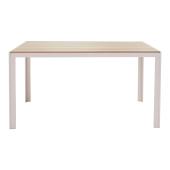 Τραπεζαρία Zacreta-Nares σετ 5τεμ  λευκό-φυσικό 140x80x72.5εκ