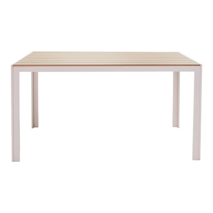 Τραπεζαρία Zacreta-Nares σετ 5τεμ  λευκό-φυσικό 140x80x72.5εκ