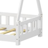 Παιδικό κρεβάτι Noam τ.Montessori με κιγκλίδωμα  ξύλο πεύκου σε λευκή απόχρωση 70x140εκ