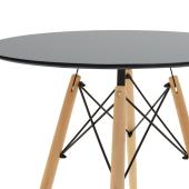 Τραπεζαρία Julita-Noor  σετ 3τεμ MDF μαύρο-μπεζ-φυσικό Φ60x73εκ