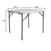 Τραπέζι catering Comfort  πτυσσόμενο σε λευκή απόχρωση 80x80x74εκ
