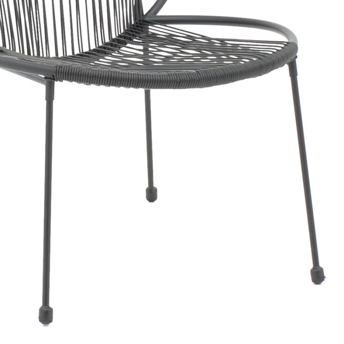 Καρέκλα κήπου Dapper  μαύρο μέταλλο-pe μαύρο 64.5x74.5x76εκ