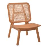 Πολυθρόνα Viborg  φυσικό teak ξύλο-φυσικό rattan 60x75x87εκ