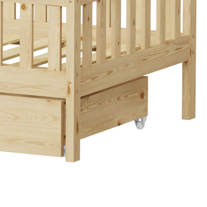 Παιδικό κρεβάτι Piccolo τ.Montessori με 2 συρτάρια  ξύλο πεύκου σε φυσική απόχρωση 90x190εκ