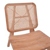 Πολυθρόνα Viborg  φυσικό teak ξύλο-φυσικό rattan 60x75x87εκ