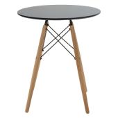 Τραπεζαρία Julita-Noor  σετ 3τεμ MDF μαύρο-μπεζ-φυσικό Φ60x73εκ