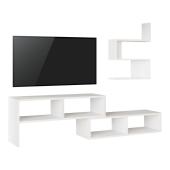 Σύνθετο σαλονιού Kakomo  σε λευκή απόχρωση 170x29.5x43εκ