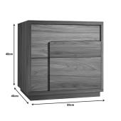 Κομοδίνο Inget  mdf σε καρυδί απόχρωση 50x40x48εκ