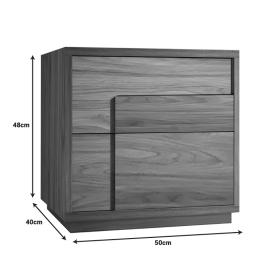Κομοδίνο Inget  mdf σε καρυδί απόχρωση 50x40x48εκ