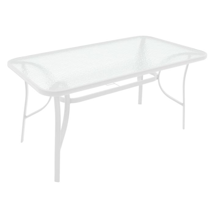 Τραπέζι Ensure μέταλλο λευκό-γυαλί 120x70x70εκ