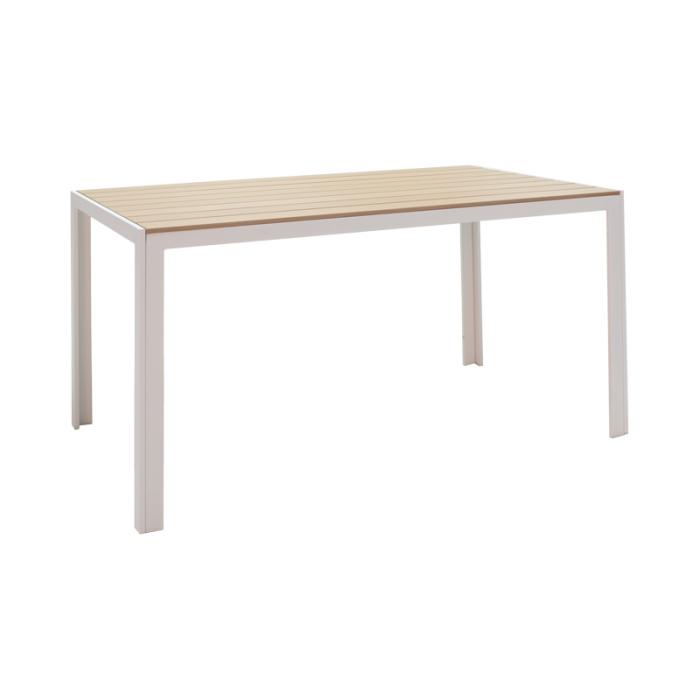 Τραπεζαρία Zacreta-Nares σετ 5τεμ  λευκό-φυσικό 140x80x72.5εκ