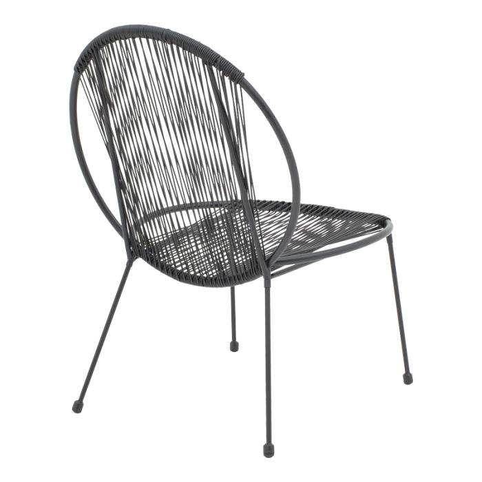 Καρέκλα κήπου Dapper μαύρο μέταλλο-pe μαύρο 64.5x74.5x76εκ