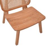 Πολυθρόνα Viborg  φυσικό teak ξύλο-φυσικό rattan 60x75x87εκ