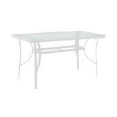 Τραπέζι Ensure  μέταλλο λευκό-γυαλί 120x70x70εκ