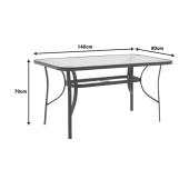Τραπέζι Ensure  μέταλλο καφέ-γυαλί 140x80x70εκ
