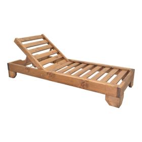 Ξαπλώστρα Zalka  L1 σε καρυδί απόχρωση 66x197x28εκ