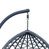 Κούνια φωλιά με βάση Lyere  μέταλλο γκρι-pe rattan σε γκρι απόχρωση 120x108x195εκ