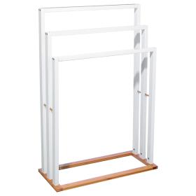 Κρεμάστρα επιδαπέδια Tower  MDF-μπαμπού λευκό-φυσικό 55x24x82εκ