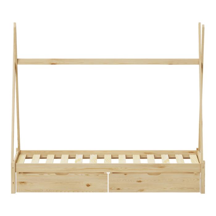 Παιδικό κρεβάτι Lalitto τ.Montessori με 2 συρτάρια τ.Montessori   ξύλο πεύκου σε φυσική απόχρωση 90x190εκ
