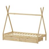Παιδικό κρεβάτι Lalitto τ.Montessori με 2 συρτάρια τ.Montessori   ξύλο πεύκου σε φυσική απόχρωση 90x190εκ