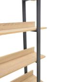Βιβλιοθήκη Almond  σε oak-μαύρη απόχρωση 120x29x185εκ