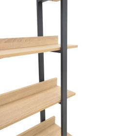 Βιβλιοθήκη Almond  σε oak-μαύρη απόχρωση 120x29x185εκ