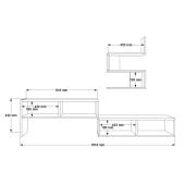 Σύνθετο σαλονιού Kakomo  σε λευκή απόχρωση 170x29.5x43εκ