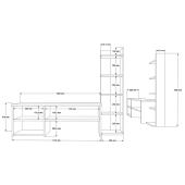 Σύνθετο σαλονιού Perla  σε λευκή απόχρωση 120x29.5x41,8εκ