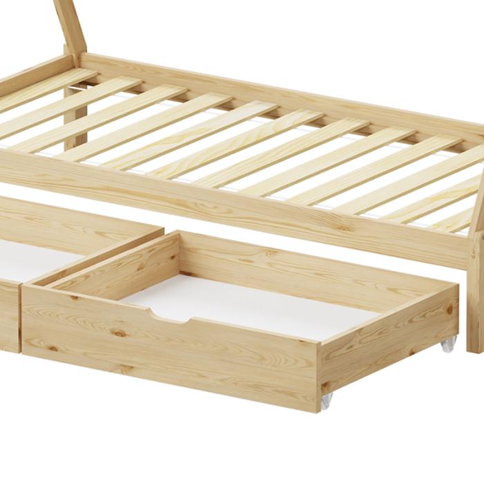 Παιδικό κρεβάτι Lalitto τ.Montessori με 2 συρτάρια τ.Montessori   ξύλο πεύκου σε φυσική απόχρωση 90x190εκ