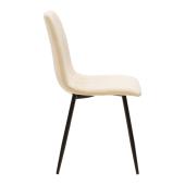 Τραπεζαρία Natali-Noor  σετ 3τεμ  MDF λευκό-μπεζ-μαύρο 80x80x76εκ