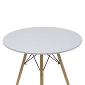 Τραπεζαρία Julita-Noor  σετ 5τεμ  MDF λευκό-γκρι-πόδια φυσικό Φ80x73εκ