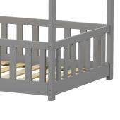Παιδικό κρεβάτι Callan τ.Montessori με κιγκλίδωμα  ξύλο πεύκου σε γκρι απόχρωση 90x190εκ