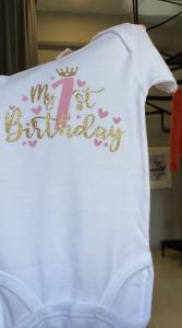 Φορμάκι κοντομάνικο my 1st birthday καρδούλες 