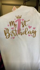 Φορμάκι κοντομάνικο my 1st birthday καρδούλες 