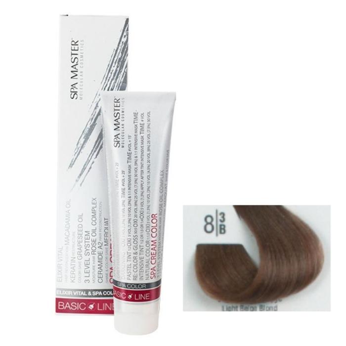 Βαφή Μαλλιών Σωληνάριο Spa Master Cream Color 100ml No8.3 Light Beige Blond