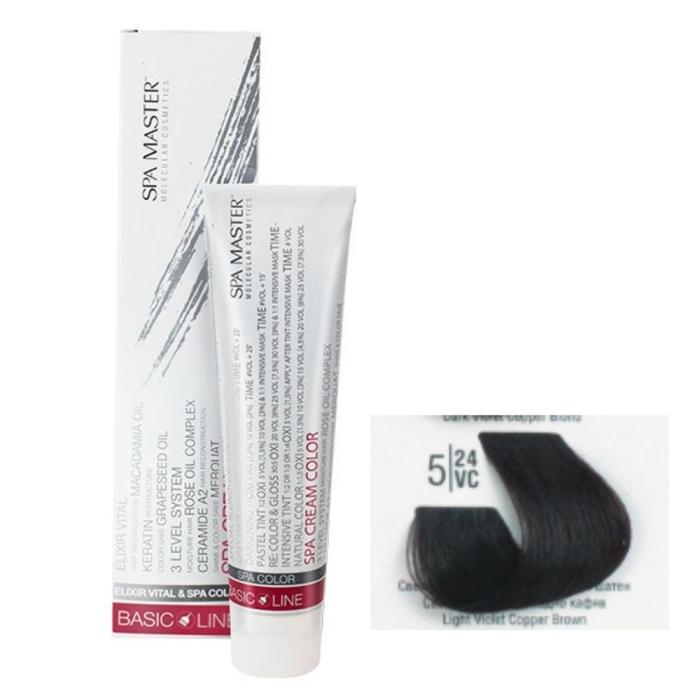 Βαφή Μαλλιών Σωληνάριο Spa Master Cream Color 100ml No5.24 Light Violet Copper Brown