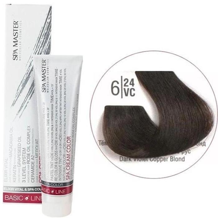 Βαφή Μαλλιών Σωληνάριο Spa Master Cream Color 100ml No6.24 Dark Violet Copper Blond