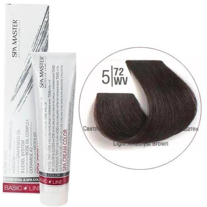 Βαφή Μαλλιών Σωληνάριο Spa Master Cream Color 100ml No5.72 Light Amethyst Brown