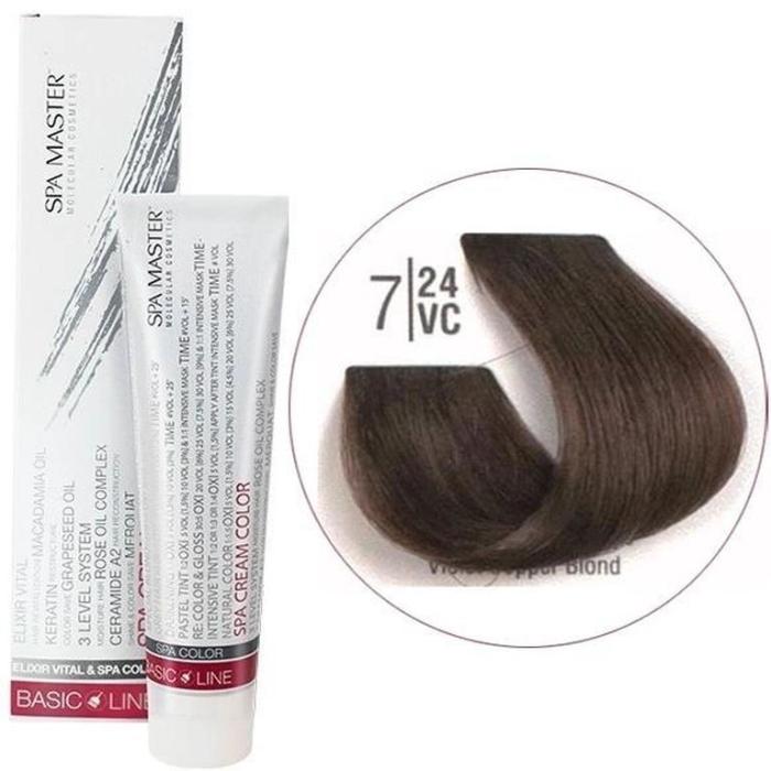 Βαφή Μαλλιών Σωληνάριο Spa Master Cream Color 100ml No7.24 Violet Copper Blond