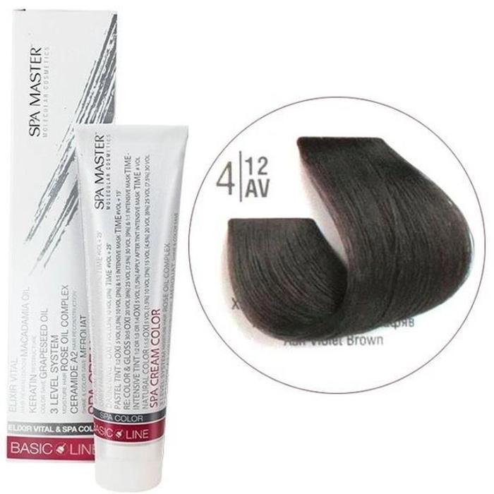 Βαφή Μαλλιών Σωληνάριο Spa Master Cream Color 100ml No4.12 Ash Violet Brown