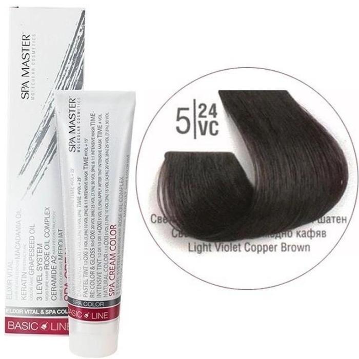 Βαφή Μαλλιών Σωληνάριο Spa Master Cream Color 100ml No5.24 Light Violet Copper Brown