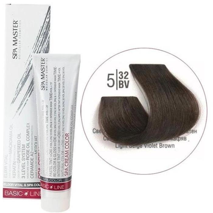 Βαφή Μαλλιών Σωληνάριο Spa Master Cream Color 100ml No5.32 Light Beige Violet Brown